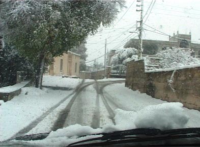 العاصفة الثلجية في البقاع