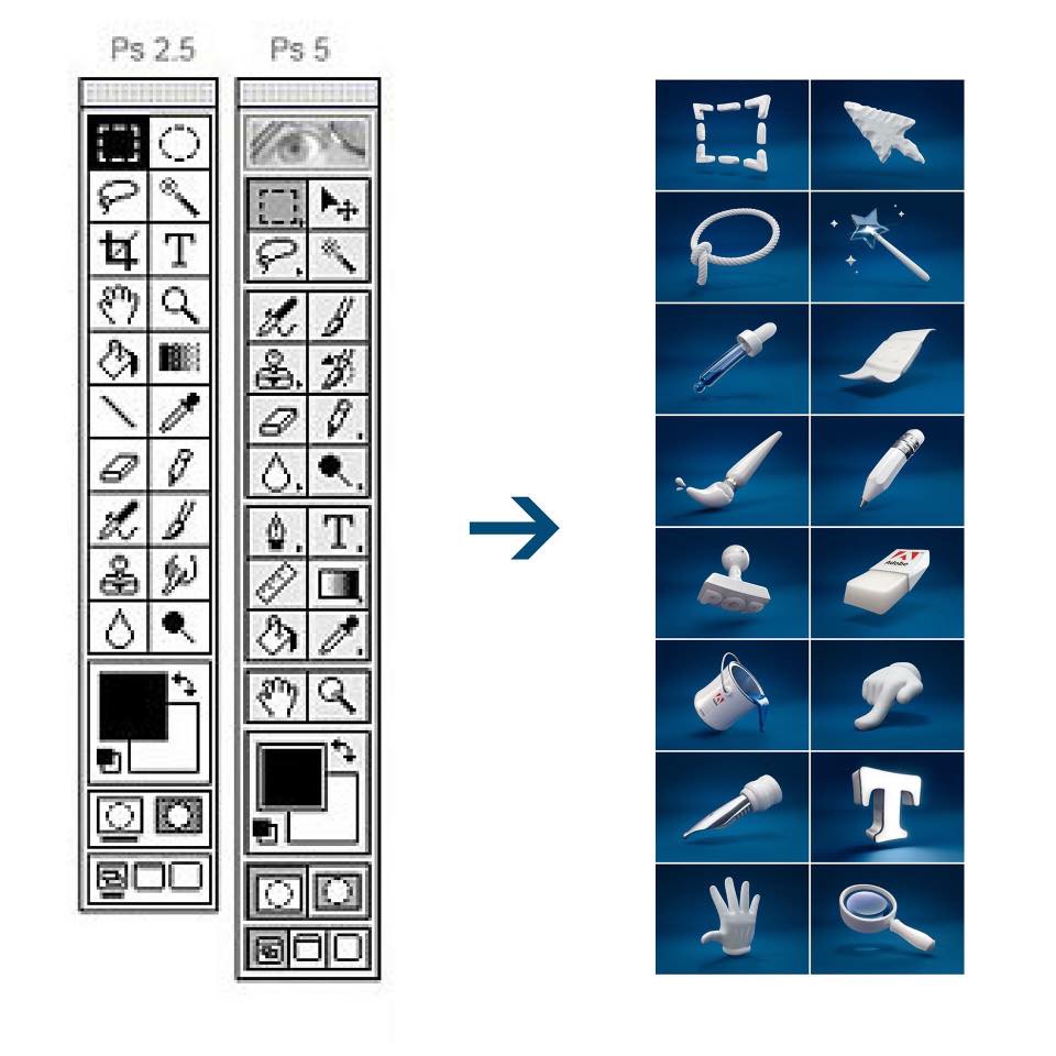 أيكونات الـPhotoshop بطريقة مبدعة