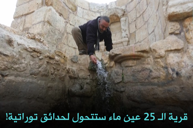 قرية الـ 25 عين ماء ستتحول لحدائق توراتية!
