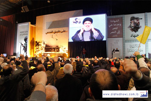 الإحتفال نظمه حزب الله إحياءً لذكرى الشهداء القادة السيد نصرالله في إحتفال القادة الشهداء: في معركتنا مع الإرهاب التكفيري نحن ندافع عن الإسلام دين محمد ابن عبدالله