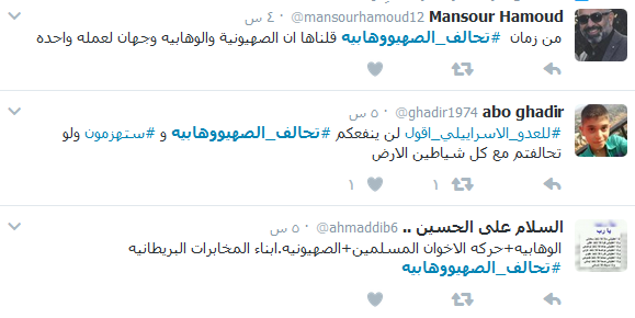 ناشطون يرفعون الصوت بوجه #تحالف_الصهيووهابية