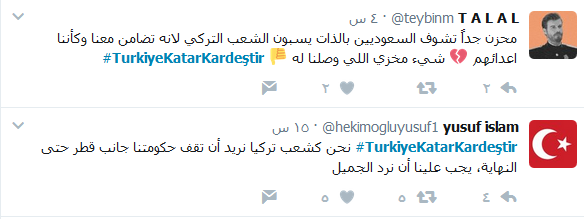 بعد #قطع_العلاقات_مع_قطر.. أتراك يطلقون TurkiyeKatarKardeştir#