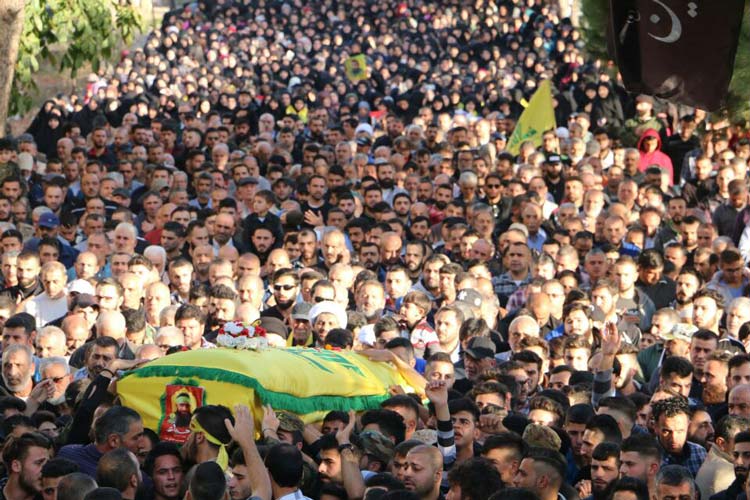تشييع الشهيد المجاهد قاسم علي الخشن في بلدة سحمر