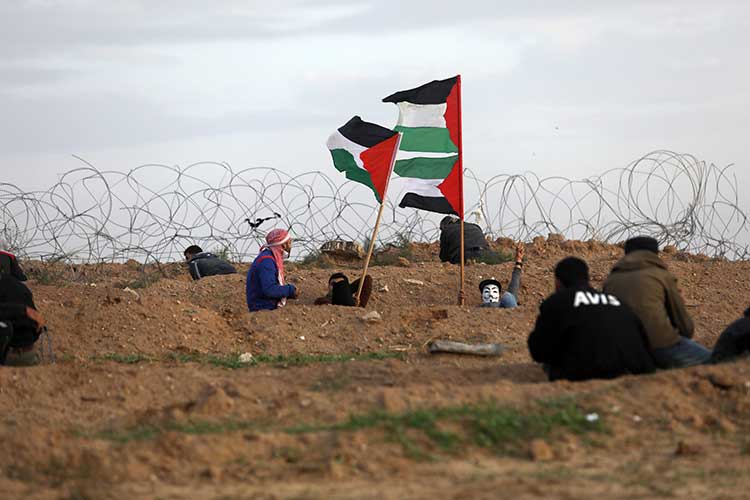 العلم الفلسطيني راية مسيرات العودة