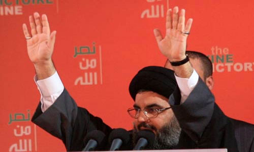 السيد نصر الله في مهرجان النصر الالهي عام 2006 تسع سنوات على عدوان تموز و’الإنتصارات في ديارنا عامرة’