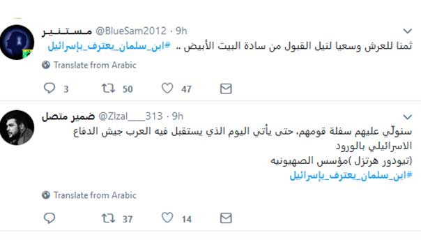 ’تويتر’ يشتعل: #ابن_سلمان_يعترف_باسرائيل’